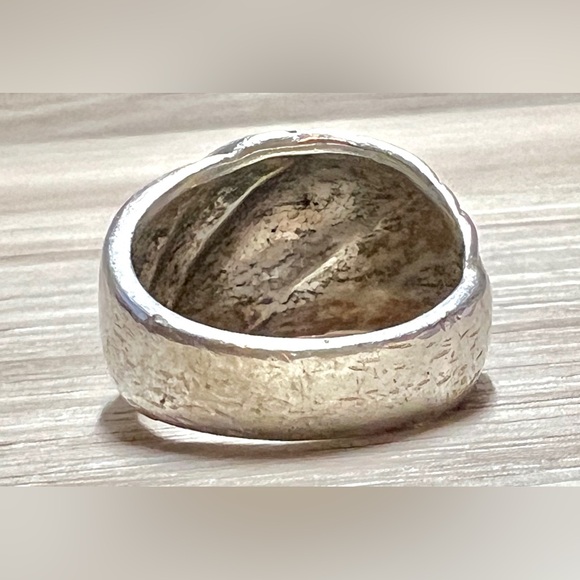 Vintage Designer Signed Kabana Sterling Silver Smooth Wave Dome Ring, Size 6.5 - Picture 4 of 11